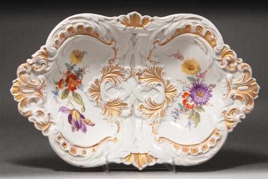 Appraisal: Meissen porcelain floral decorated candy dish late th century Estimate