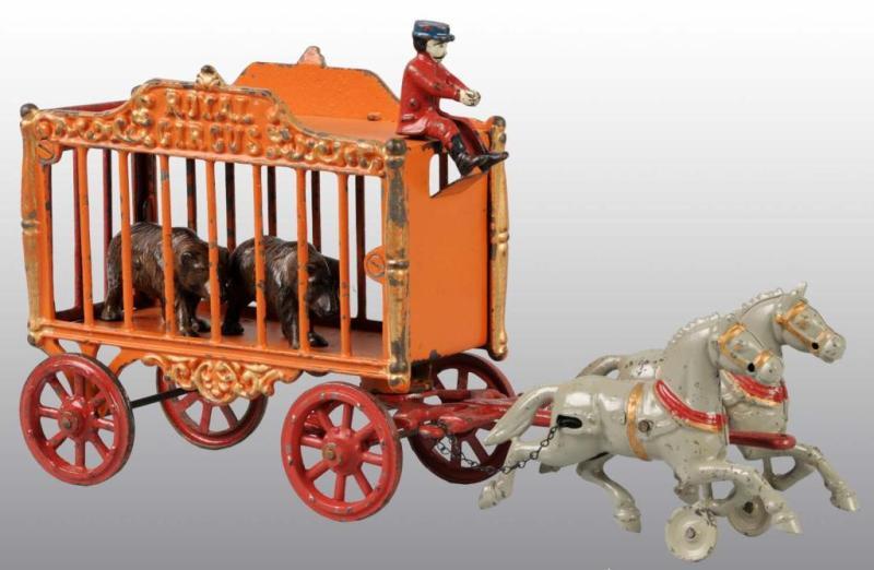 Appraisal: Cast Iron Hubley -Horse Royal Circus Cage Wagon Description Includes