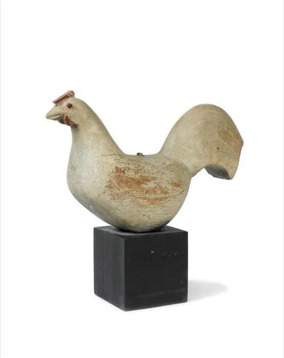 Appraisal: CARVED AND PAINTED ROOSTER Height inches height with base inches