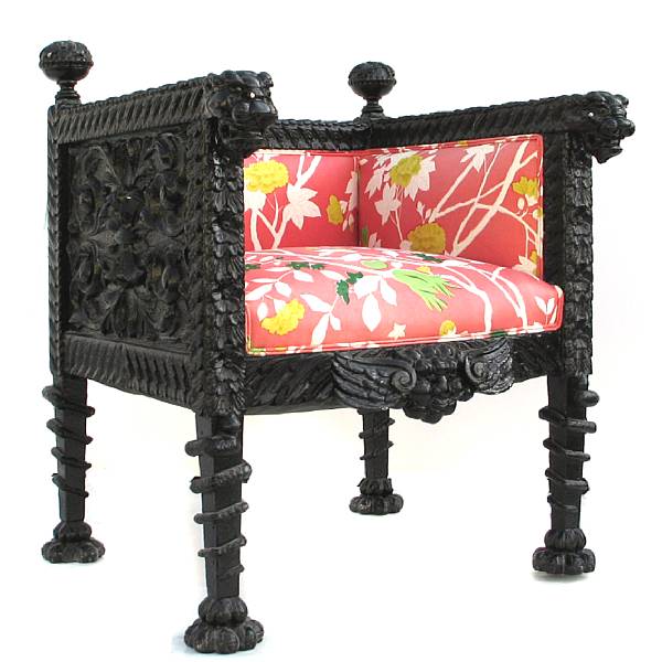 Appraisal: A Chinese carved chair height in width in depth in