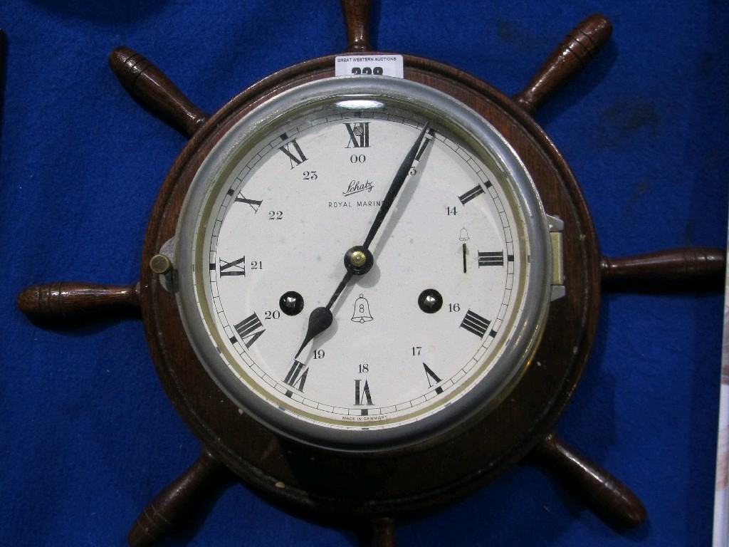 Appraisal: Ship's clock by Schatz on wheel mount