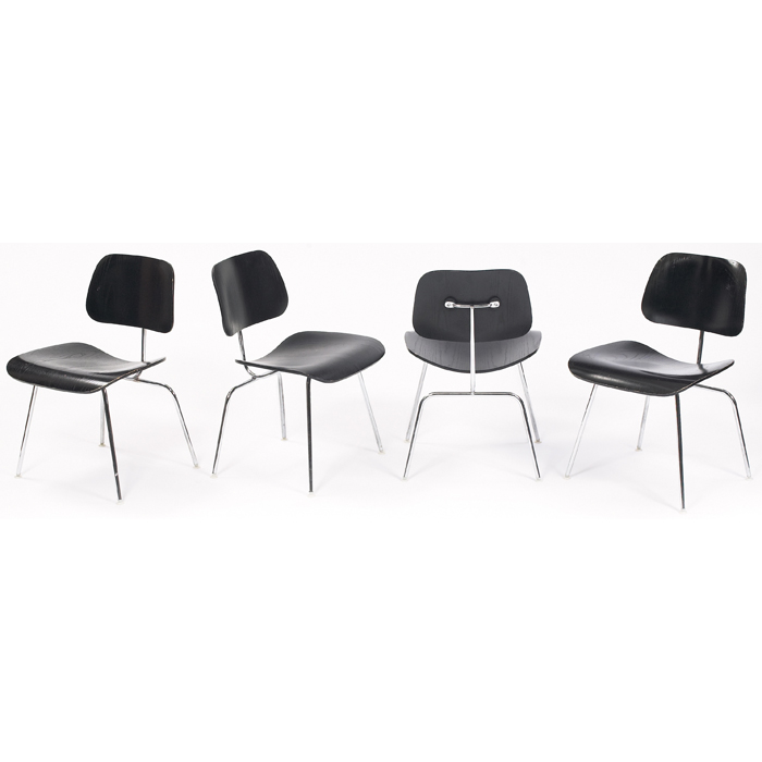 Appraisal: Charles and Ray Eames DCMs four by Herman Miller molded