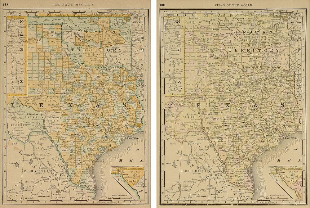 Appraisal: TWO VINTAGE MAPS Vertical Map of Texas CHICAGO EARLY TH