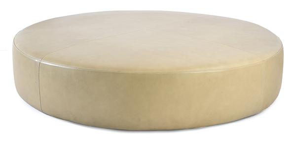 Appraisal: A B B ITALIA CIRCULAR LEATHER OTTOMAN Designe by Antonio