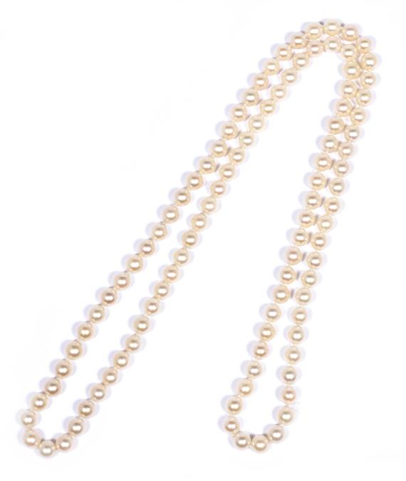 Appraisal: PEARL NECKLACE Elegant endless sautoir of numerous Akoya cultured pearls