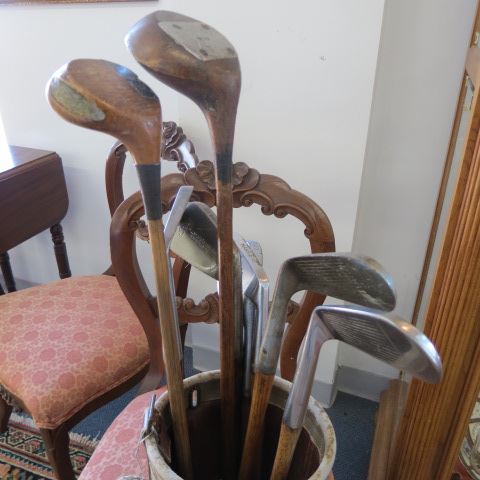 Appraisal: Wooden Shaft Golf Clubs with bag