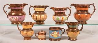 Appraisal: Various Pieces of Copper Lustre China Tallest Pitcher measures -