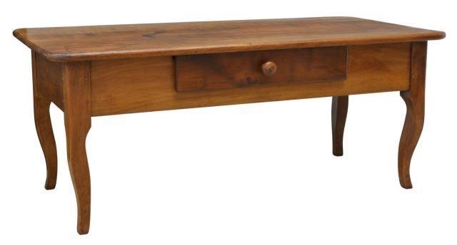 Appraisal: French Provincial Louis XV style fruitwood coffee table late th