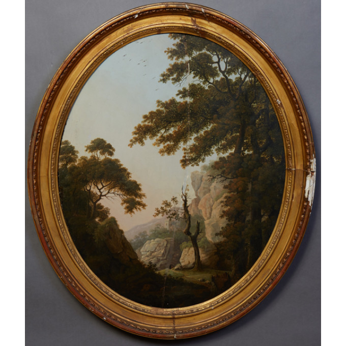 Appraisal: Romantic Era Continental School Mountain Landscape th c oil on