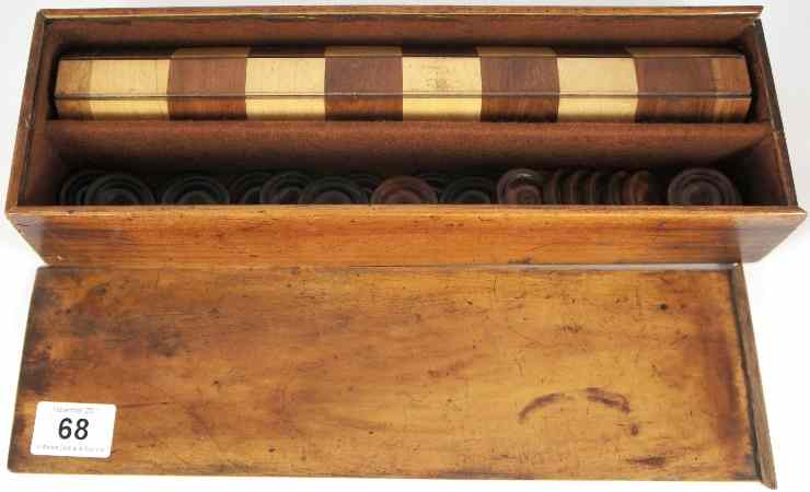 Appraisal: A th Century Hand Made Wooden Draughts Set comprising collapsable