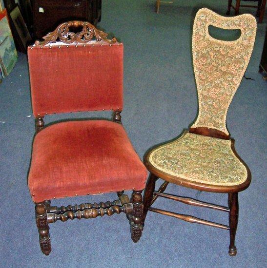 Appraisal: A carved oak chair and another chair