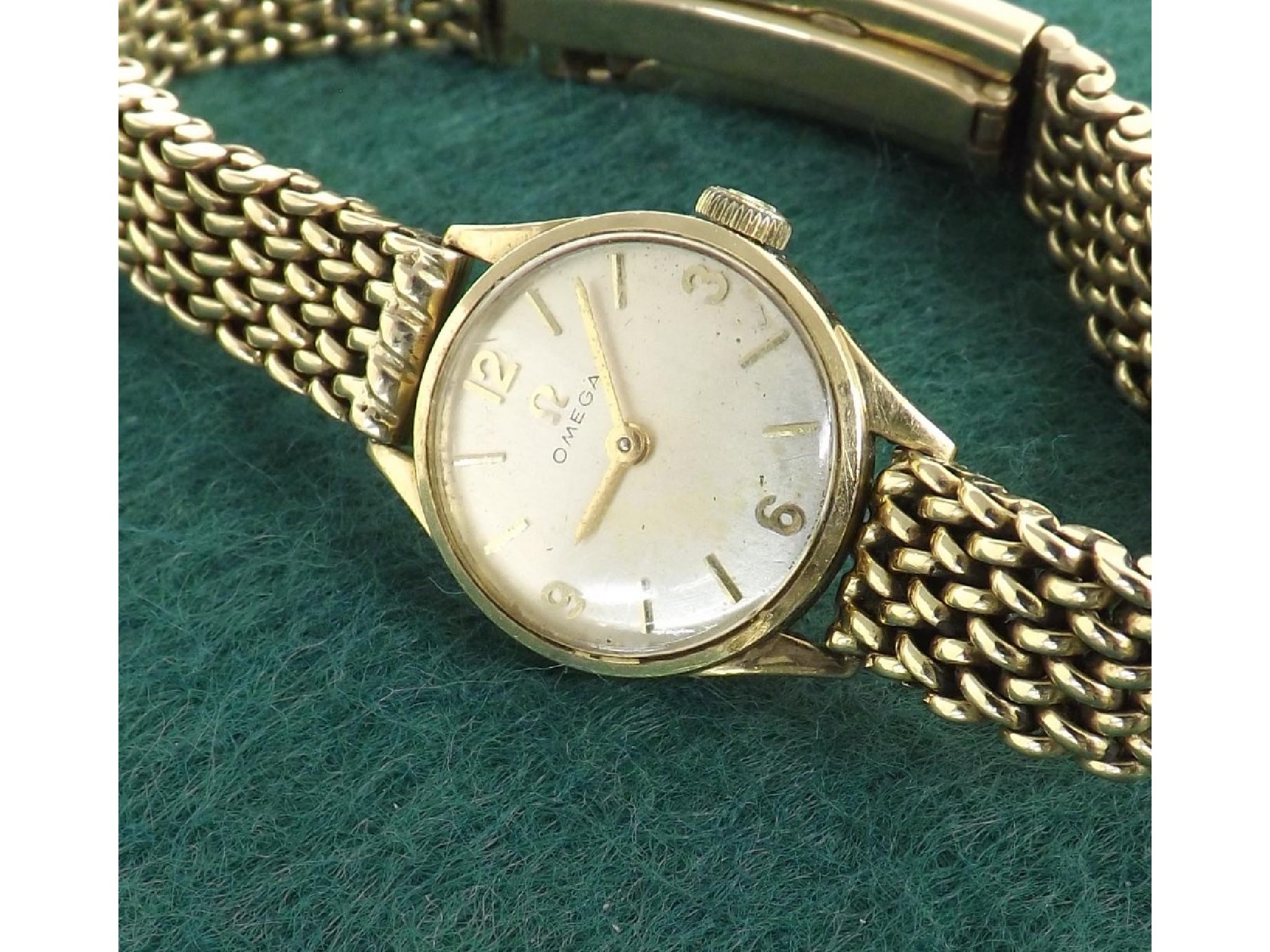 Appraisal: Omega ct lady's bracelet watch circa the silvered dial with