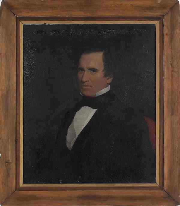 Appraisal: American oil on canvas portrait of a gentleman ca x