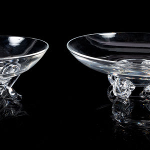 Appraisal: Two Steuben Table Articles comprising a dish and a centerpiece