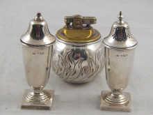 Appraisal: A silver pepper and salt by E Vander Sheffield weight