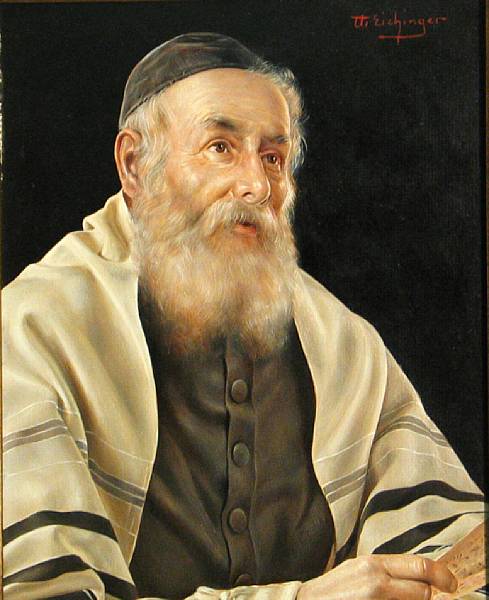 Appraisal: Otto Eichinger Austrian b A seated rabbi signed 'O Eichinger'