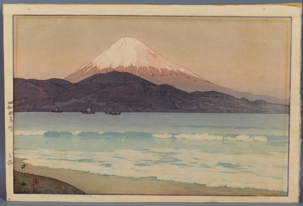 Appraisal: HIROSHI YOSHIDA MOUNT FUJI WOODBLOCK PRINT Japan - Depicting a