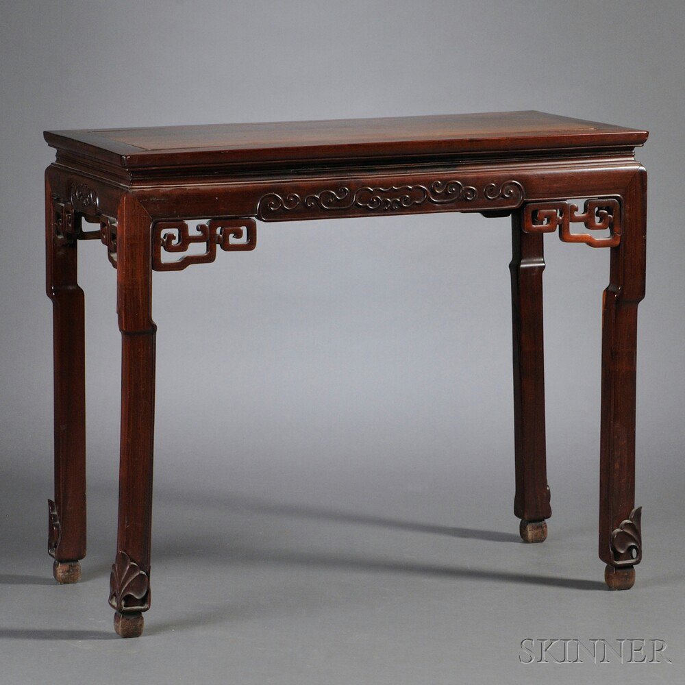 Appraisal: Side Table China the rectangular top set above an apron