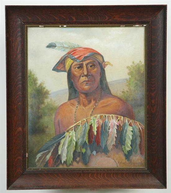 Appraisal: PORTRAIT OF AN AMERICAN INDIAN BY REBECCA GREGG AMERICAN TH