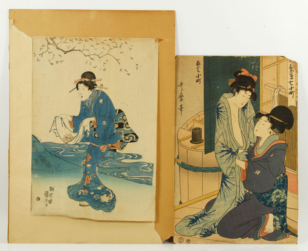 Appraisal: - Two Woodblock Prints Two woodblock prints Japan ink on