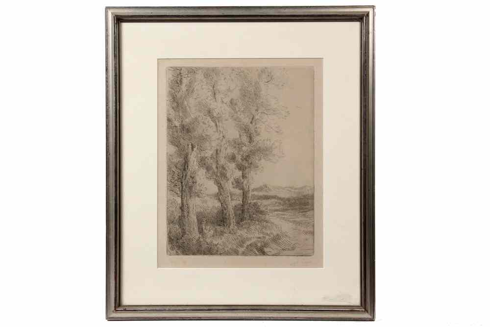 Appraisal: ETCHING- by Alphonse Legros French - Woodland Scene signed lower