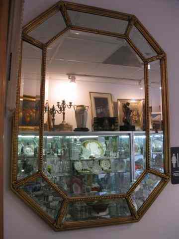 Appraisal: Italian Mirror beveled glass side panels overall '' tall ''