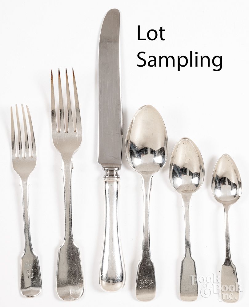 Appraisal: Assembled English silver flatware service Assembled English silver flatware service