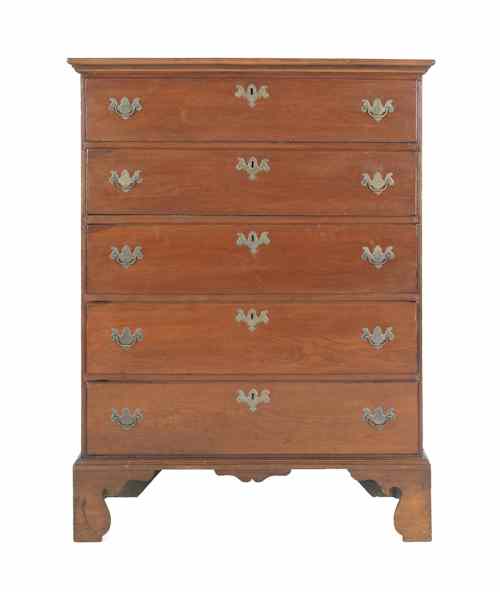 Appraisal: Connecticut Queen Anne cherry tall chest ca h w