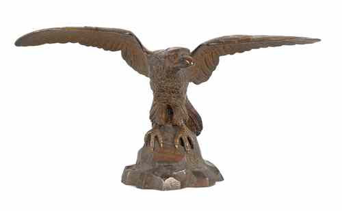 Appraisal: Bronze spread winged eagle ca inscribed Warded to the Trenton