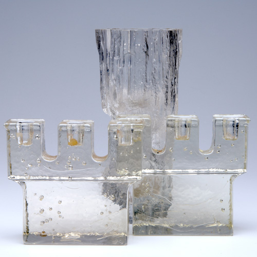 Appraisal: TAPIO WIRKKALA TIMO SARPANEVA Attr Three glass pieces Tapio Wirkkala