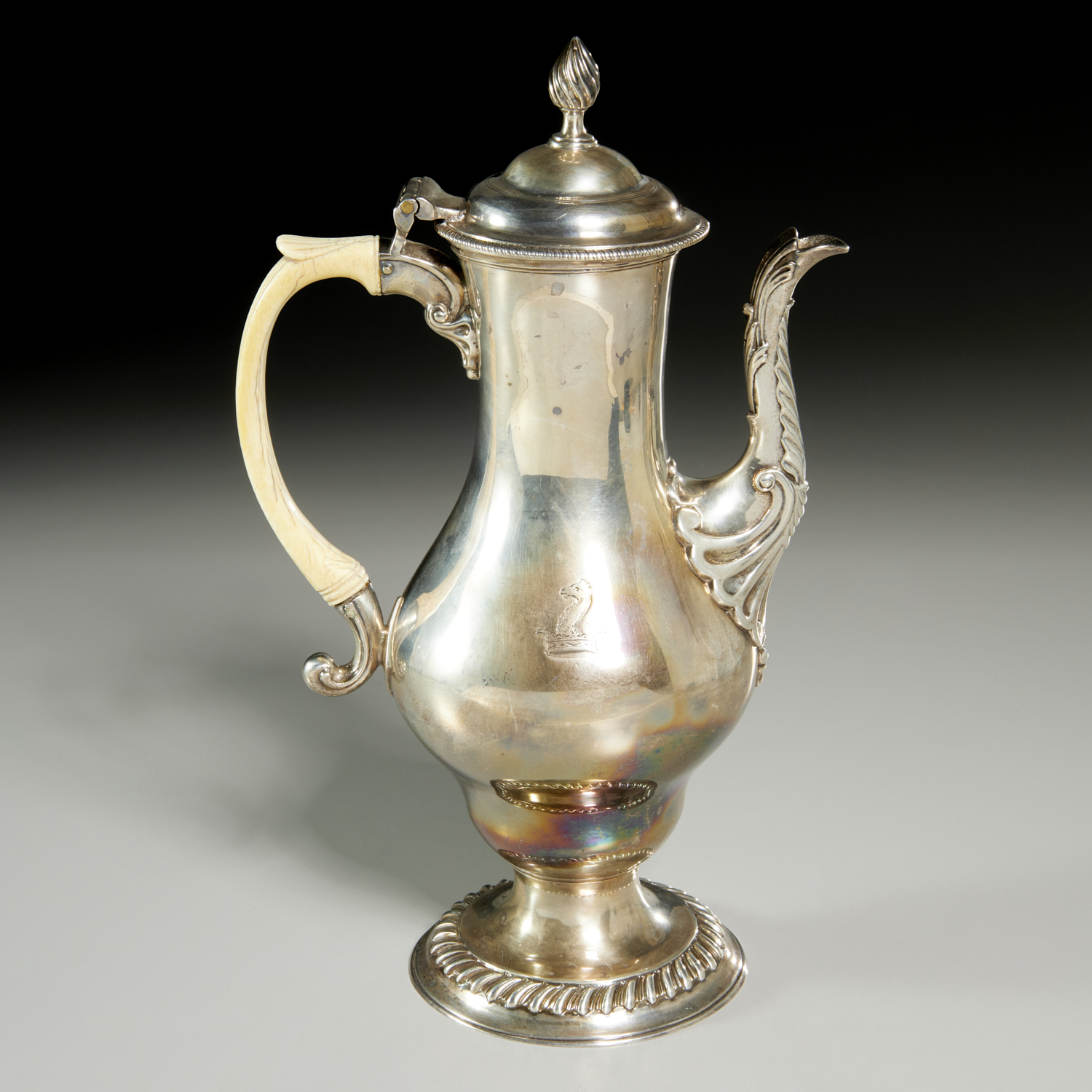 Appraisal: JOHN KENTENBER TH C STERLING COFFEE POT c London tall