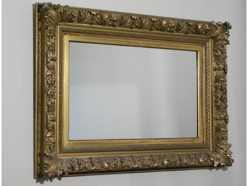 Appraisal: American Wall Mirror th c gilt wood and gesso frame