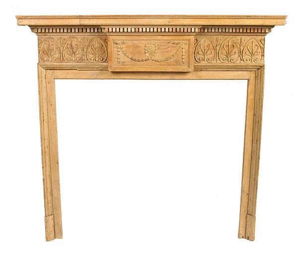 Appraisal: A Scottish stripped pine and composition fireplace surround height ft