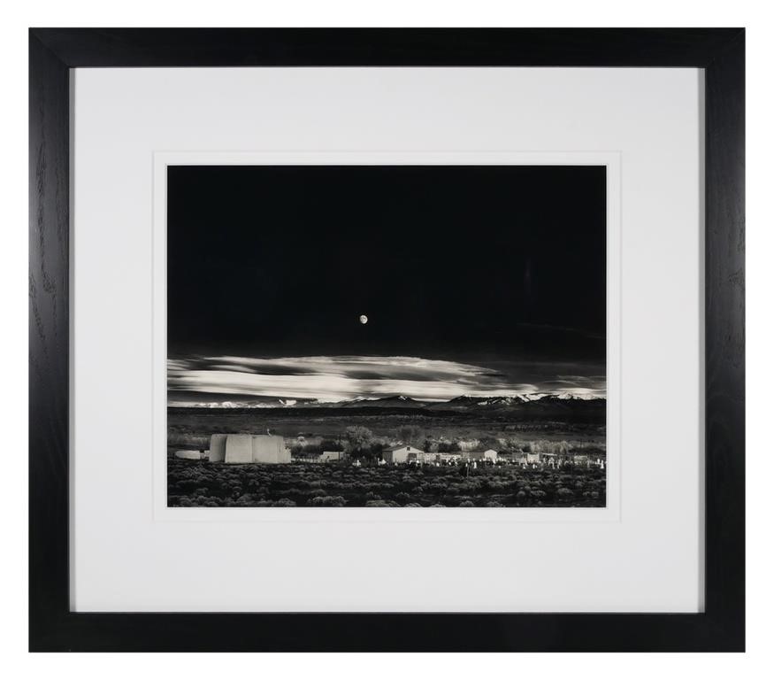 Appraisal: Large framed offset lithograph print of Moonrise Hernandez New Mexico