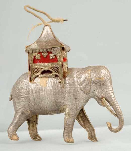 Appraisal: German Dresden Elephant with Howdah Ornament Description Elephant missing one