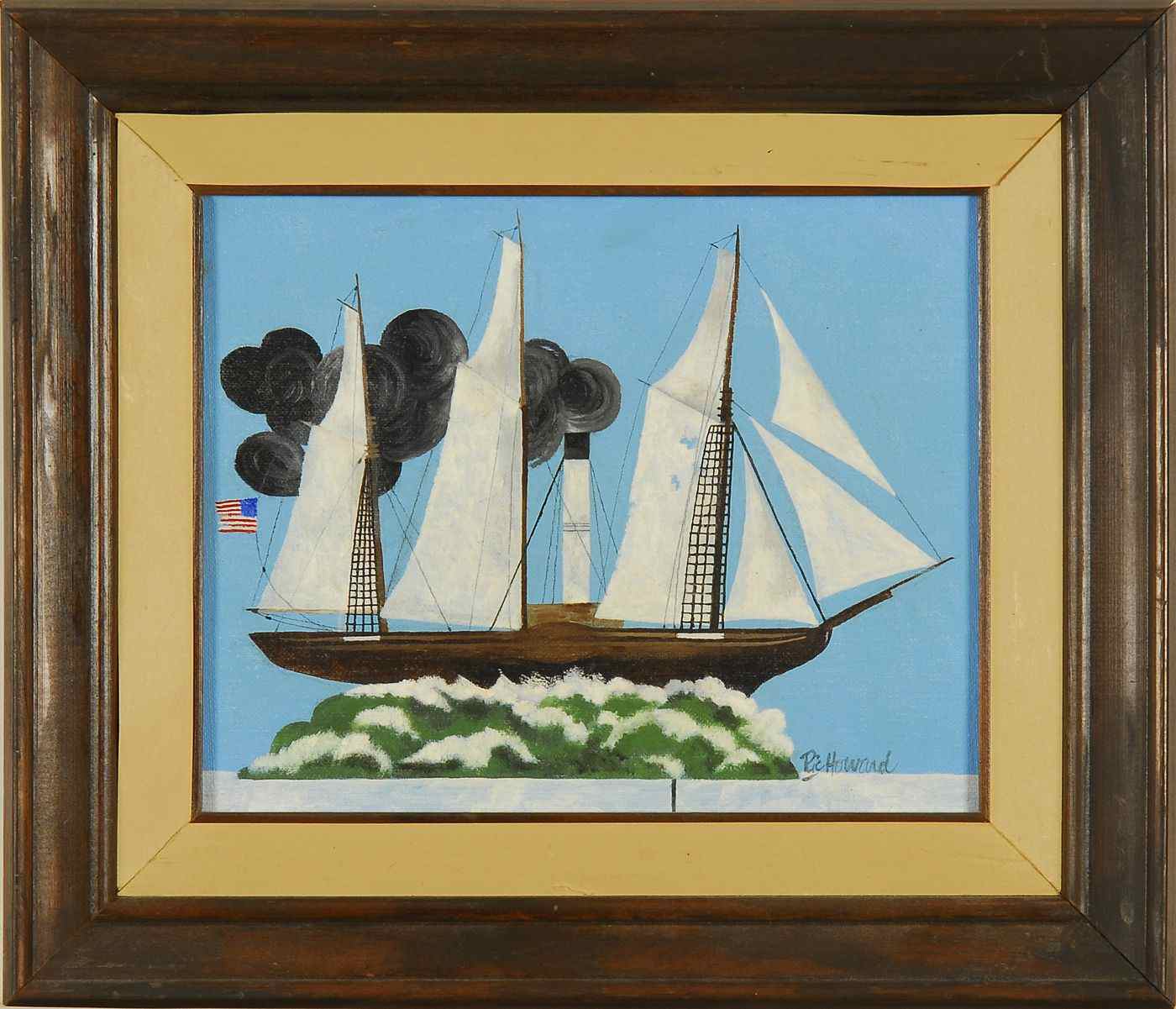 Appraisal: RICHARD E HOWARDAmerican - An American steam-sail vessel Signed lower