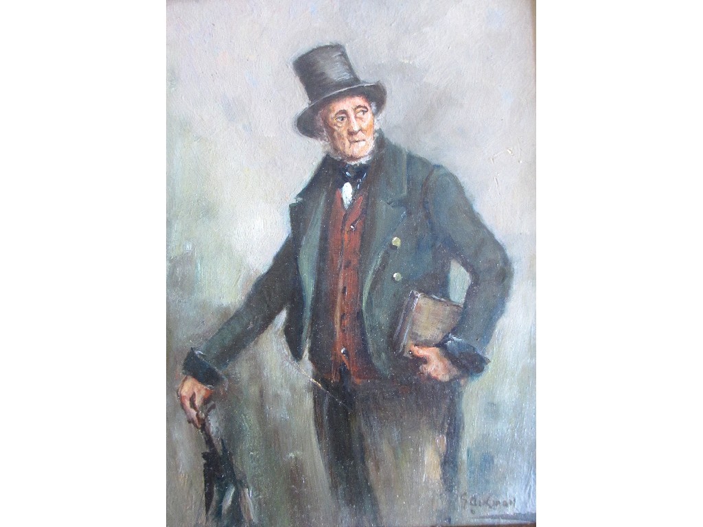 Appraisal: GEORGE AIKMAN - GENTLEMAN length portrait Oil on board signed