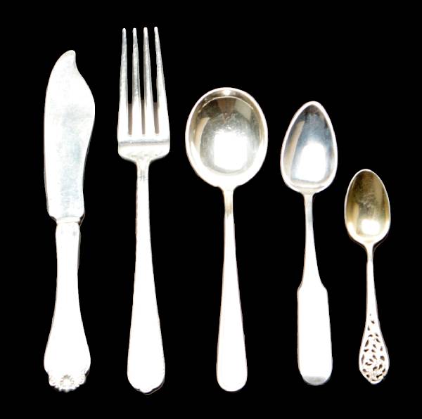 Appraisal: A group of sterling flatware Comprising Pine Tree table forks