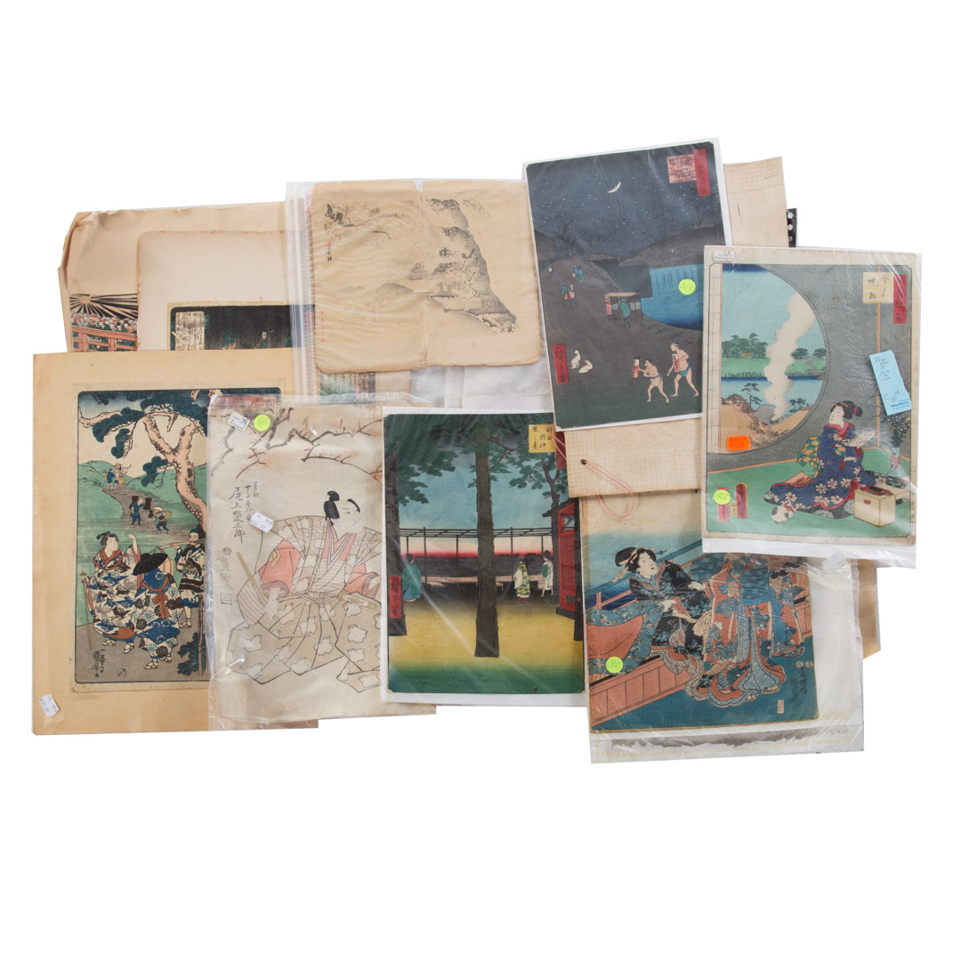 Appraisal: Group of assorted Japanese woodblock prints Condition some trimmed and