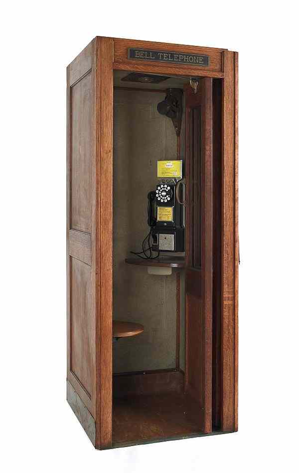 Appraisal: Oak Bell Telephone phone booth ca with operating phone light