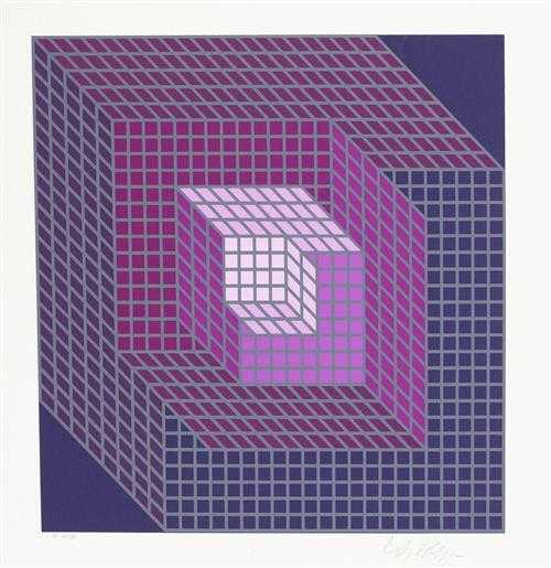 Appraisal: VASARELY VICTOR Hungary - Annet-sur-Marne Geometric compositions Set of serigraphs