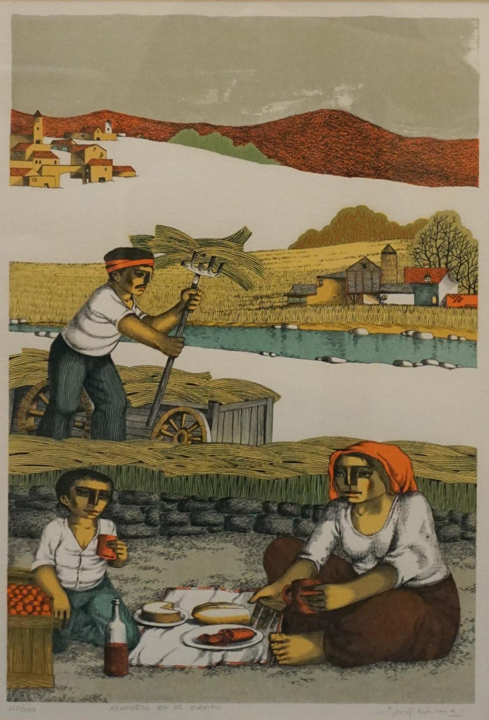 Appraisal: Spanish th Century School Almuerzo en el Campo Color Lithograph