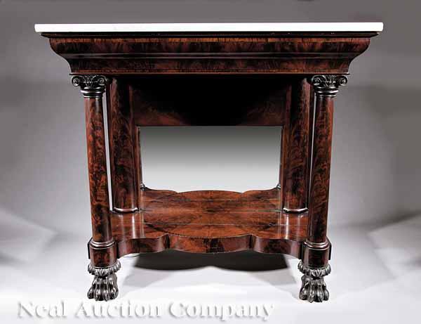 Appraisal: An American Classical Mahogany and Rosewood Banded Pier Table c