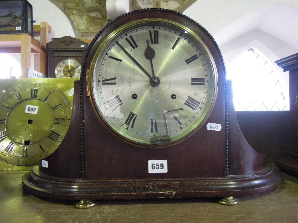 Appraisal: An early th century mahogany cased mantle clock the case