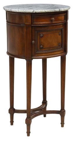 Appraisal: French Louis XVI style mahogany nightstand early th c oval