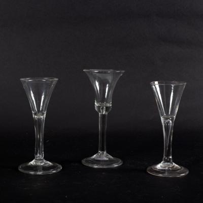 Appraisal: An th Century wine glass with bell shaped bowl with