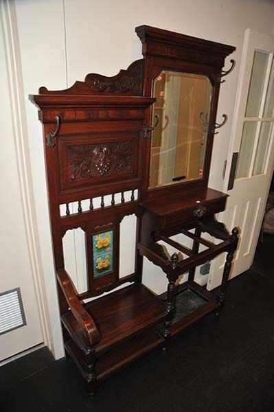 Appraisal: AN EDWARDIAN MIRROR BACK HALL STAND