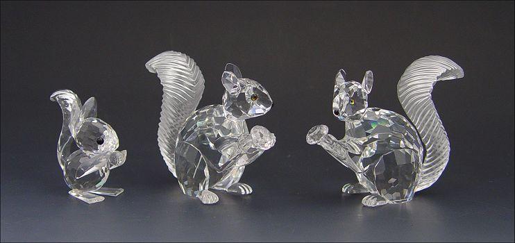 Appraisal: SWAROVSKI CRYSTAL SQUIRRELS ''Woodland Friends'' Squirrel with large ears ''