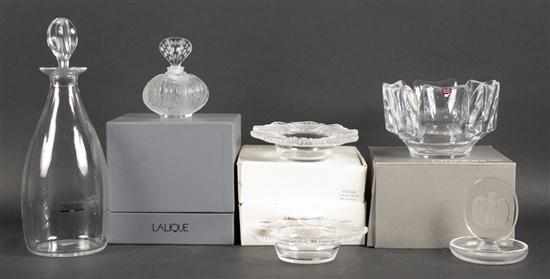 Appraisal: Group of Lalique articles pair of bottle coasters scent bottle