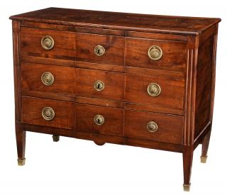 Appraisal: Italian Neoclassical Walnut Three Continental th century dovetailed construction paneled